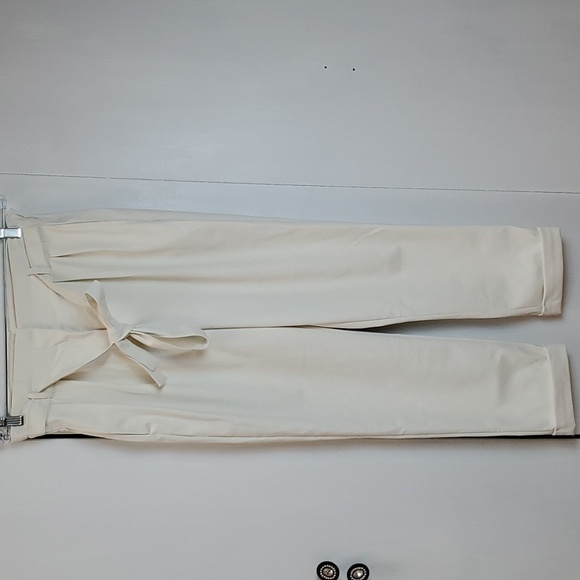 Francesca's Womens Cream Faux Leather Pants Pockets/Zipper/ Neutral New! Sz.M - Picture 1 of 13